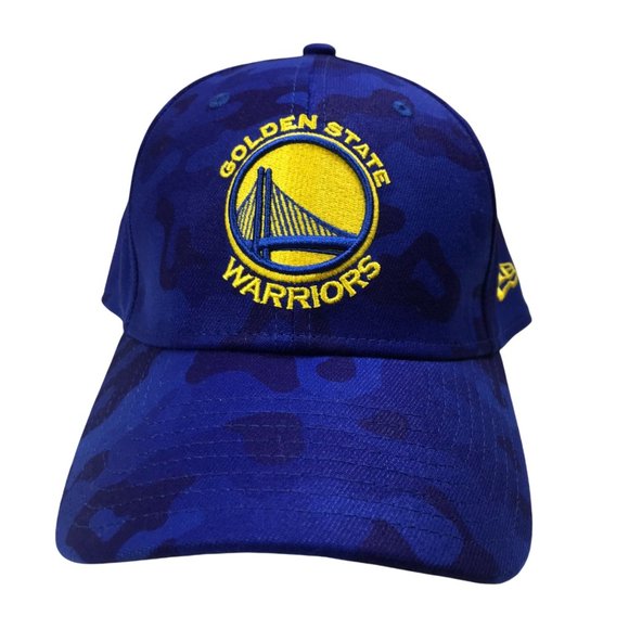 New Era 39Thirty Golden State Warriors Blue Camo Men’s M/L On‎ The Court - Picture 1 of 11